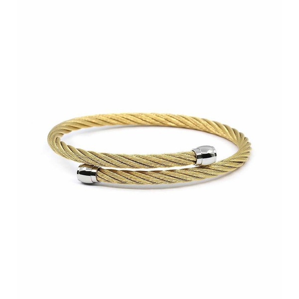 シャリオール メンズ ブレスレット・バングル・アンクレット アクセサリー Men's Celtic Stainless Steel Bangle Yellow Gold-Tone