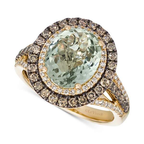 ルヴァン レディース リング アクセサリー Deep Sea Blue Topaz (4 ct. t.w.) & Diamond (7/8 ct.t.w.) Statement Ring in 14k Rose Gold