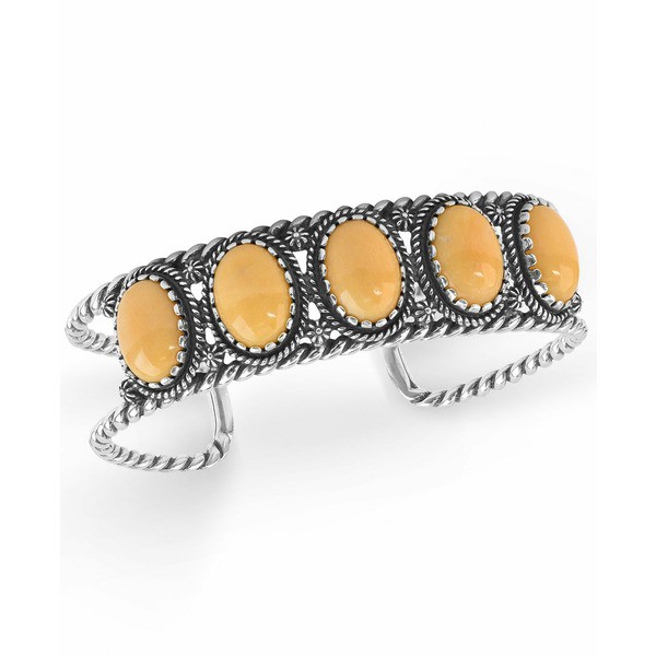 アメリカンウェスト レディース ブレスレット・バングル・アンクレット アクセサリー Sterling Silver Jasper Gemstone 5-Stone Cuff Bra