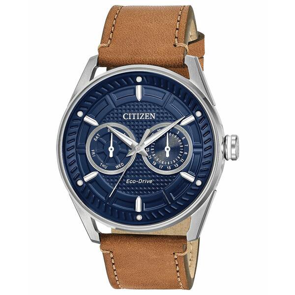 シチズン メンズ 腕時計 アクセサリー Drive from Citizen Eco-Drive Men's Brown Leather Strap Watch 42mm Brown