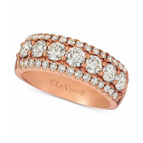 ルヴァン レディース リング アクセサリー Nude Diamond Triple Row Band (1-5/8 ct. t.w.) in 14k Rose Gold Rose Gold