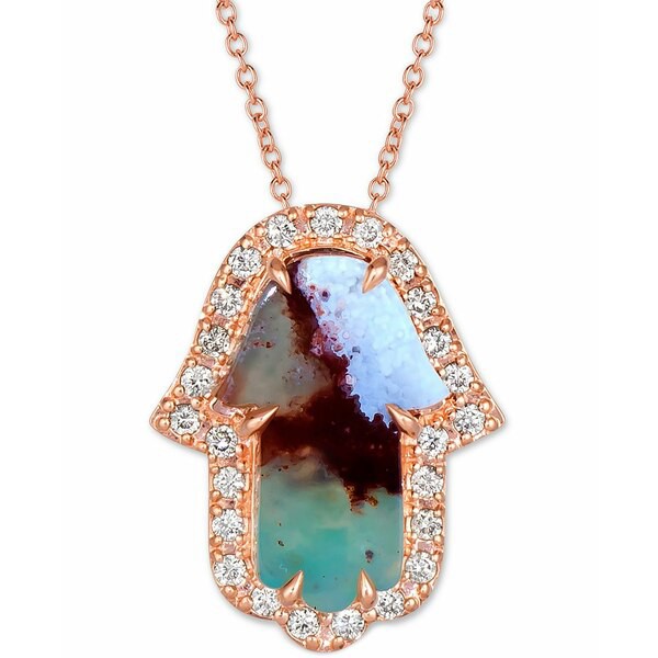 ルヴァン レディース ネックレス・チョーカー・ペンダントトップ アクセサリー Aquaprase Candy & Nude Diamond (1/3 ct. t.w.) Hamsa Ha