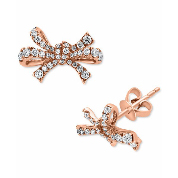 エフィー コレクション レディース ピアス＆イヤリング アクセサリー EFFY® Diamond Bow Stud Earrings (3/8 ct. t.w.) in 14k Rose