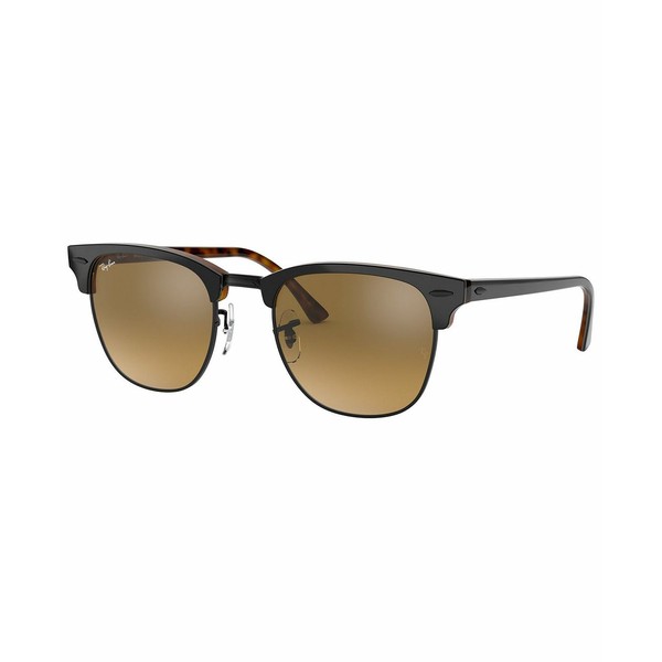 レイバン メンズ サングラス・アイウェア アクセサリー CLUBMASTER Sunglasses, RB3016 49 TOP GREY ON HAVANA/BROWN MIRROR GRADIENT GR