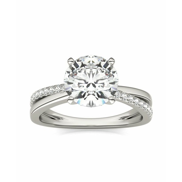 チャールズ アンド コルバード レディース リング アクセサリー Moissanite Split Shank Engagement Ring (2-1/10 Carat Total Weight Ce