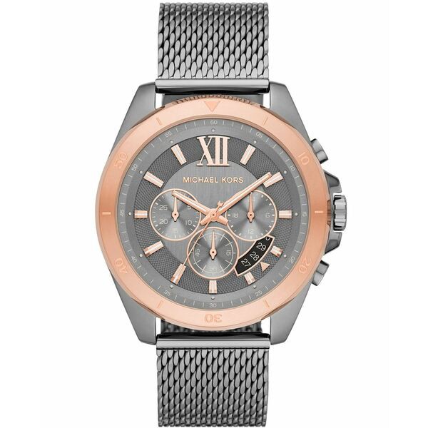 マイケルコース メンズ 腕時計 アクセサリー Men's Brecken Gunmetal Stainless Steel Mesh Bracelet Watch 45mm Two-tone