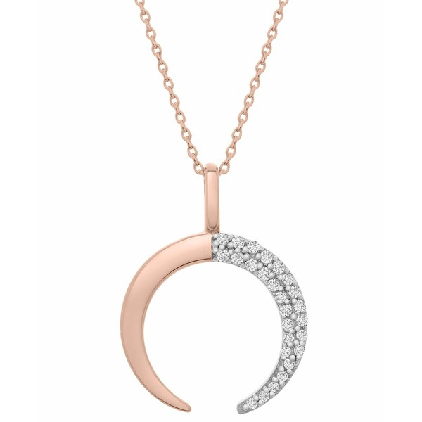 ラップド レディース ネックレス・チョーカー・ペンダントトップ アクセサリー Diamond Crescent Moon 20" Pendant Necklace (1/10 ct.