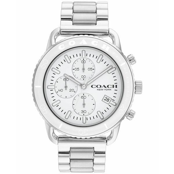 コーチ メンズ 腕時計 アクセサリー Men's Chronograph Cruiser Stainless Steel Bracelet Watch 44mm Silver