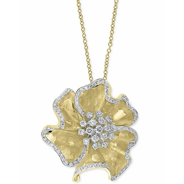 エフィー コレクション レディース ネックレス・チョーカー・ペンダントトップ アクセサリー EFFY® Diamond Flower 18" Pendant Neck