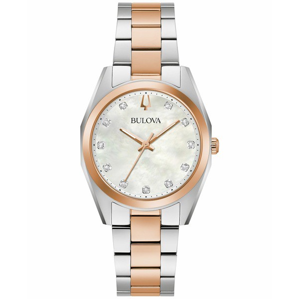 ブロバ レディース 腕時計 アクセサリー Women's Surveyor Diamond Accent Two-Tone Stainless Steel Bracelet Watch 31mm Two-tone