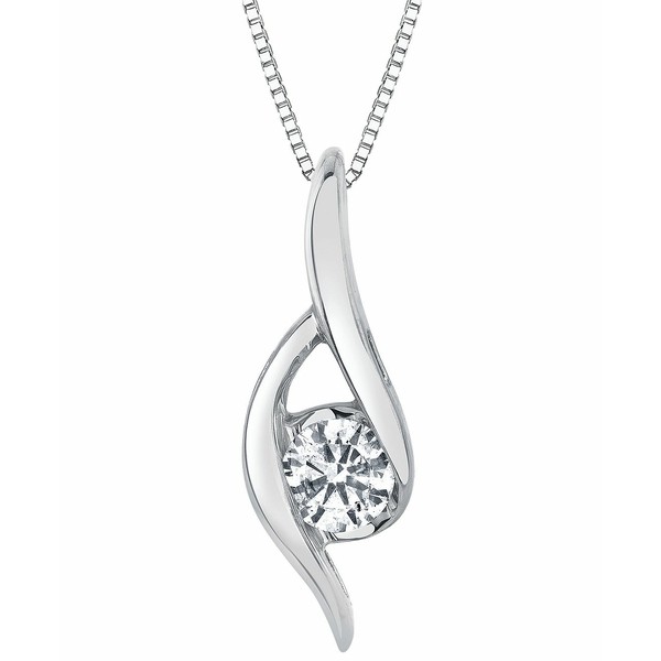 セイレーン レディース ネックレス・チョーカー・ペンダントトップ アクセサリー Diamond Swirl Solitaire Pendant Necklace (1/4 ct. t.