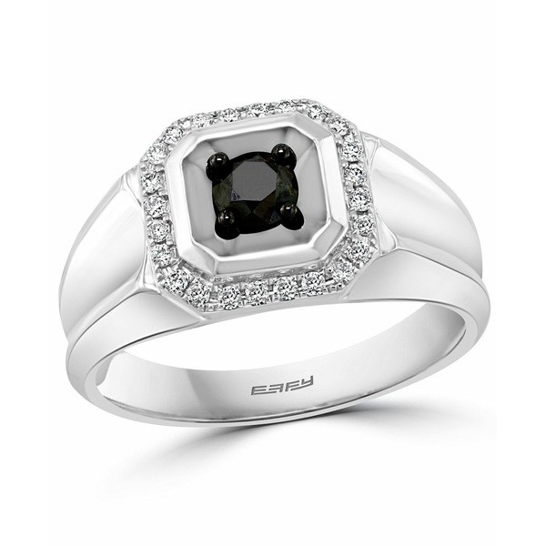 エフィー コレクション メンズ リング アクセサリー EFFY® Men's Black Diamond (3/8 ct. t.w.) & White Diamond (1/4 ct. t.w.) Rin