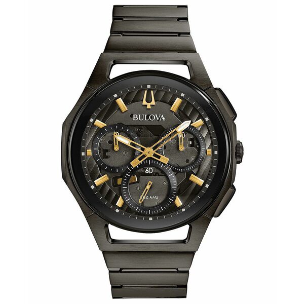 ブロバ メンズ 腕時計 アクセサリー Men's Chronograph Curv Gray Stainless Steel Bracelet Watch 44mm No Color