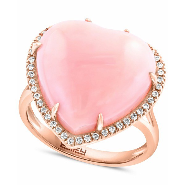 エフィー コレクション レディース リング アクセサリー EFFY® Pink Opal (10-9/10 ct. t.w.) & Diamond (1/5 ct. t.w.) Heart Ring