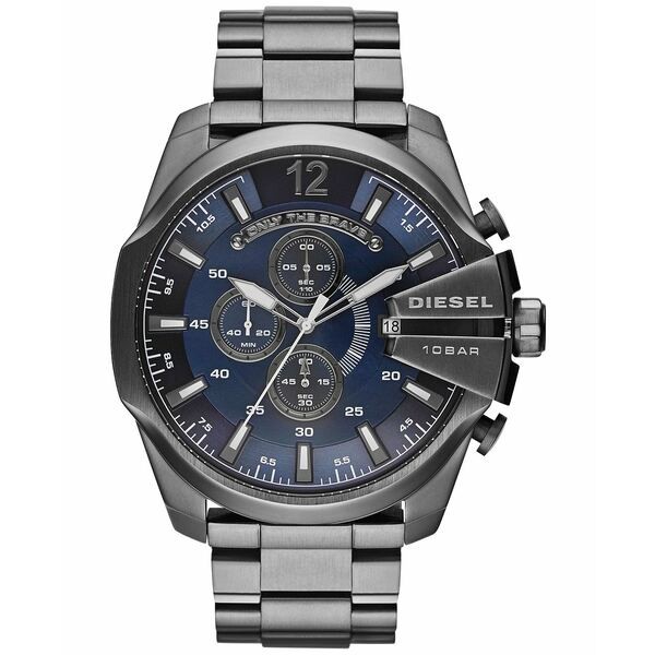 ディーゼル メンズ 腕時計 アクセサリー Men's Chronograph Mega Chief Gunmetal Ion-Plated Stainless Steel Bracelet Watch 59x51mm DZ