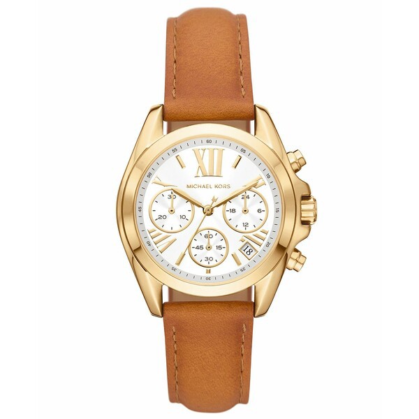 マイケルコース レディース 腕時計 アクセサリー Women's Bradshaw Chronograph Brown Luggage Leather Strap Watch 36mm Luggage