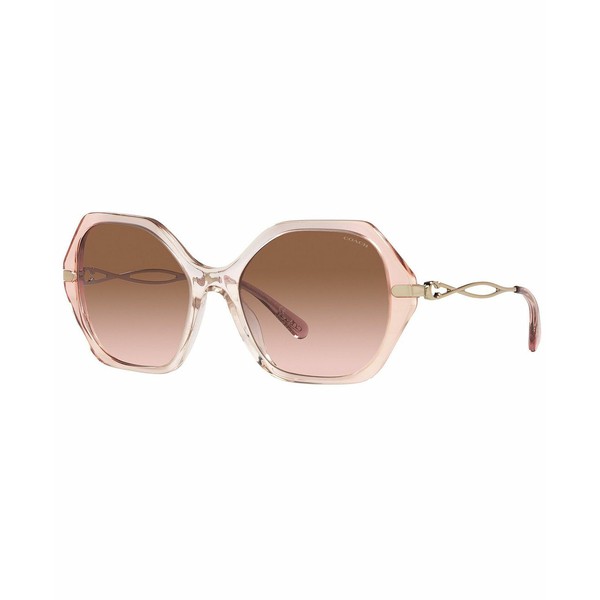 コーチ レディース サングラス＆アイウェア アクセサリー Women's Sunglasses, HC8315 57 C3445 GRADIENT TRANSPARENT PEACH/BROWN ROSE