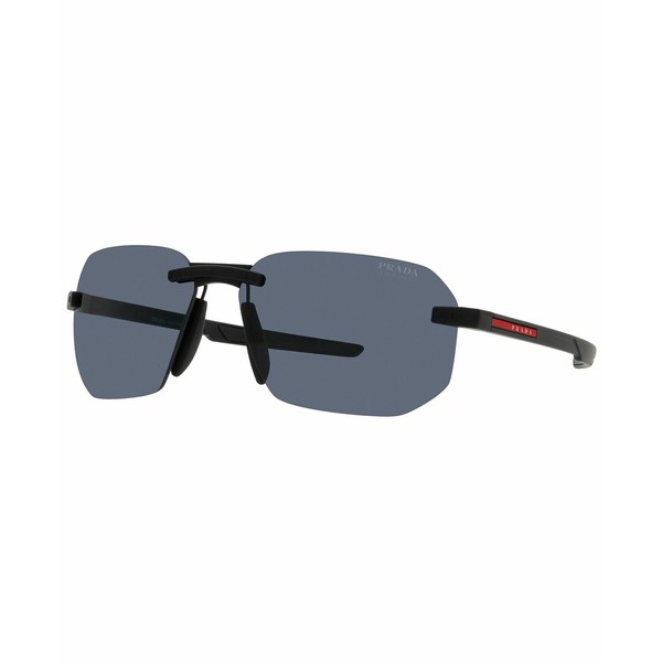 プラダ メンズ サングラス・アイウェア アクセサリー Men's Sunglasses, 62 Black Rubber