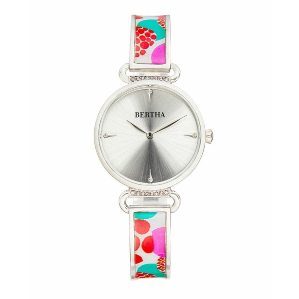 バーサ レディース 腕時計 アクセサリー Women's Katherine Enamel Designed Silver-tone or Gold-tone or Rose Gold Bracelet Watch, 33