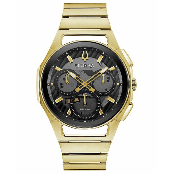 ブロバ メンズ 腕時計 アクセサリー Men's Chronograph Curv Progressive Sport Gold-Tone Stainless Steel Bracelet Watch 44mm Gold