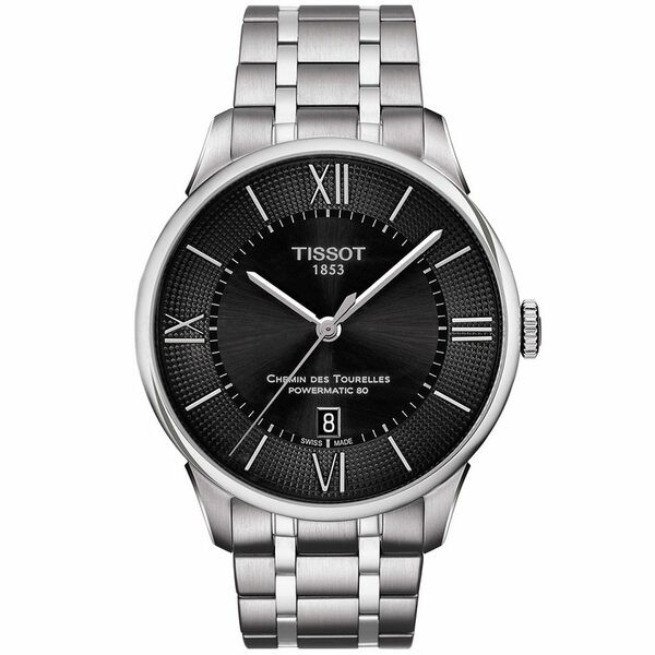 ティソット メンズ 腕時計 アクセサリー Men's Swiss Automatic T-Classic Chemin Des Tourelles Powermatic 80 Gray Stainless Steel Br