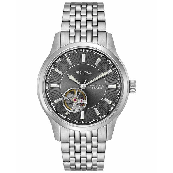 ブロバ メンズ 腕時計 アクセサリー Men's Automatic Stainless Steel Bracelet Watch 40mm 96A190, Created for Macy's Silver