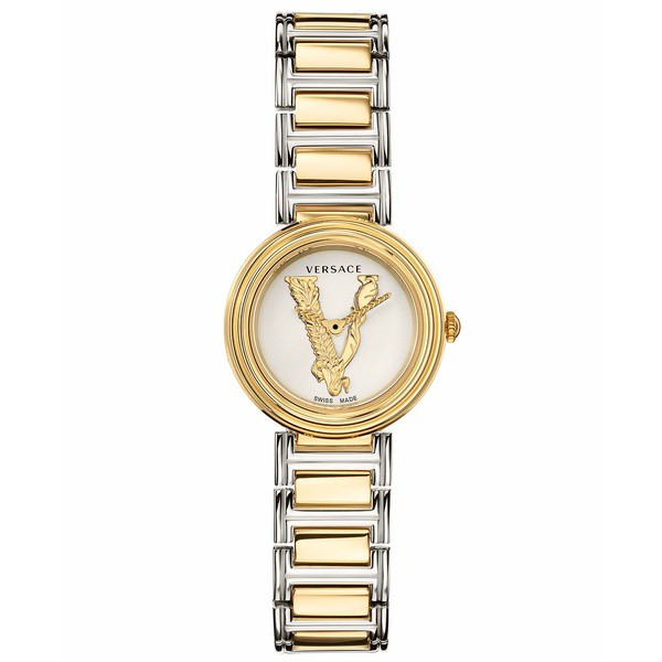 ヴェルサーチ レディース 腕時計 アクセサリー Women's Swiss Virtus Mini Silver & Gold-Tone Stainless Steel Bracelet Watch 28mm Gol