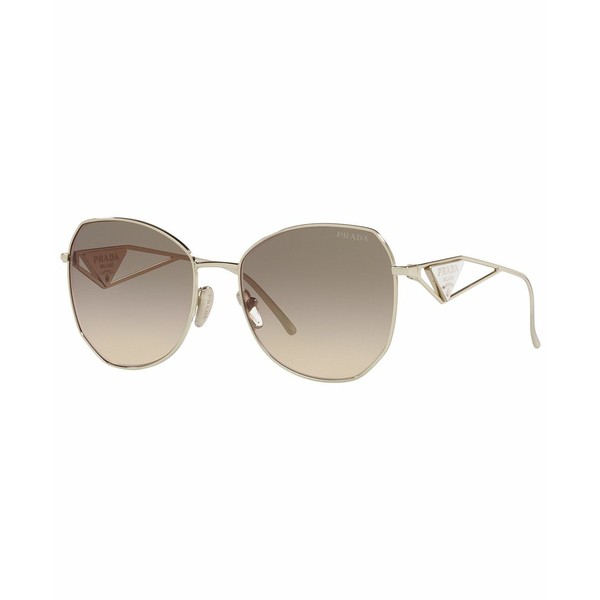 プラダ レディース サングラス＆アイウェア アクセサリー Women's Sunglasses, 57 Pale Gold-Tone