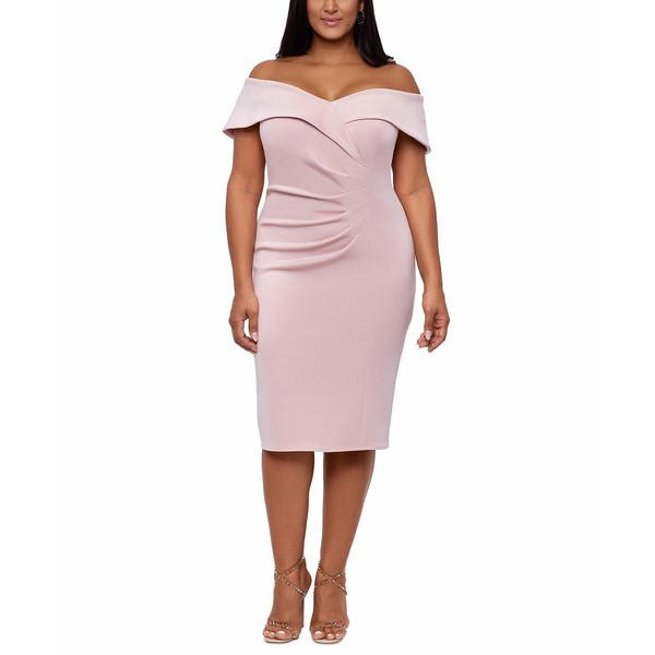 エスケープ レディース ワンピース トップス Plus Size Sweetheart-Neck Dress Blush