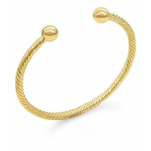 デヴァタ レディース ブレスレット・バングル・アンクレット アクセサリー 18K Gold Plated Over Sterling Silver Twisted Ball Cuff Bra