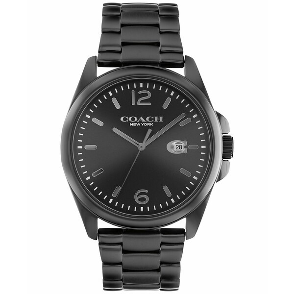 コーチ メンズ 腕時計 アクセサリー Men's Greyson Black Stainless Steel Bracelet Watch 41mm Black