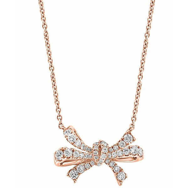 エフィー コレクション レディース ネックレス・チョーカー・ペンダントトップ アクセサリー EFFY® Diamond Bow 18" Pendant Necklac