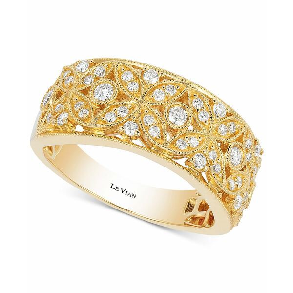 ルヴァン レディース リング アクセサリー Vanilla® Deco Estate Gold Diamond (3/8 ct. t.w.) Band in 14k Gold No Color