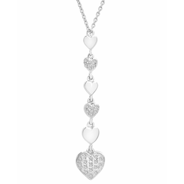 ラップド レディース ネックレス・チョーカー・ペンダントトップ アクセサリー Diamond Hanging Heart Pendant Neclace (1/10 ct. t.w.)