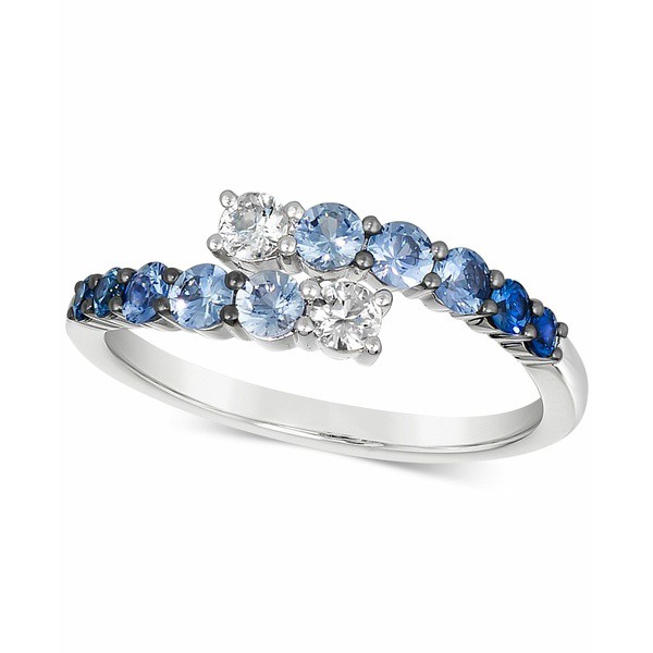 ルヴァン レディース リング アクセサリー Denim Ombré (5/8 ct. t.w.) & White Sapphire (1/5 ct. t.w.) Bypass Statement Ring