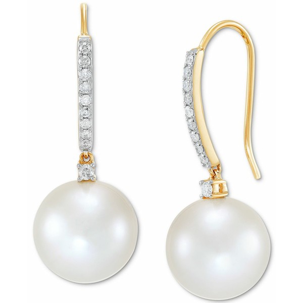 ホノラ レディース ピアス＆イヤリング アクセサリー Cultured Ming Pearl (12mm) & Diamond (1/4 ct. t.w.) Drop Earrings Yellow Gold