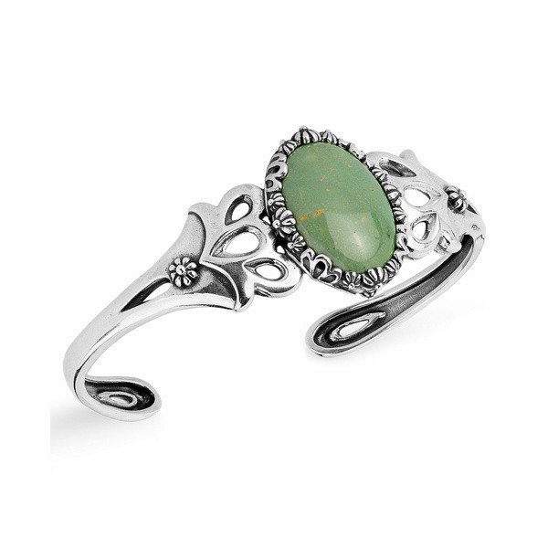 アメリカンウェスト レディース ブレスレット・バングル・アンクレット アクセサリー Sterling Silver Gemstone Cuff Bracelet Green Tur