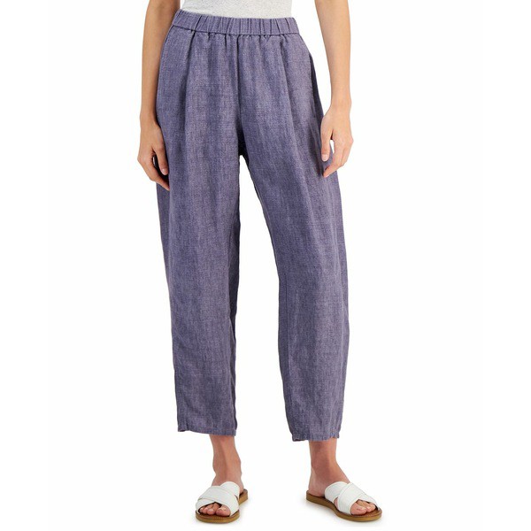 エイリーンフィッシャー レディース カジュアルパンツ ボトムス Women's Organic Linen Cropped Lantern Pants Misty Lilac