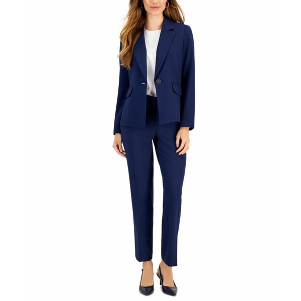 ル スーツ レディース カジュアルパンツ ボトムス Women's Seamed Blazer Pantsuit, Regular & Petite Sizes Indigo