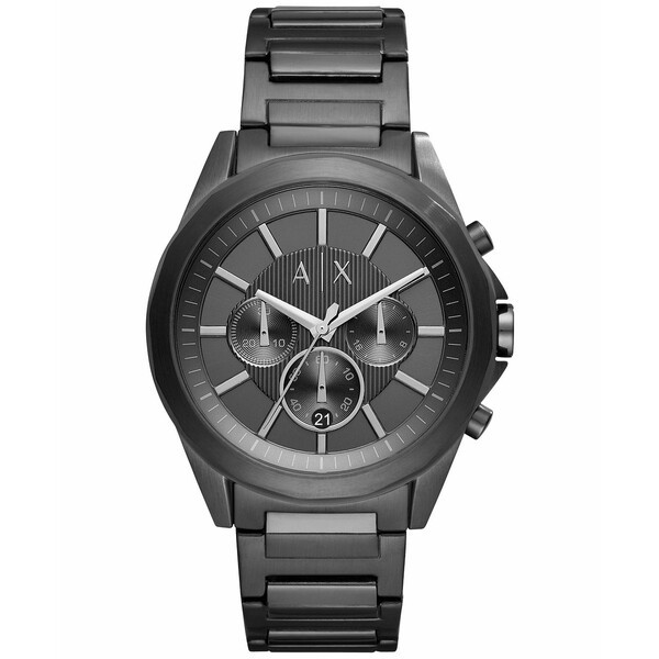 アルマーニ メンズ 腕時計 アクセサリー Men's Chronograph Black Stainless Steel Bracelet Watch 44mm AX2601 Black