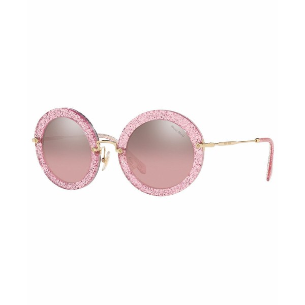 ミュウミュウ レディース サングラス＆アイウェア アクセサリー Women's Sunglasses, MU 13NS GLITTER PINK/PINK MIRROR SILVER GRADIENT