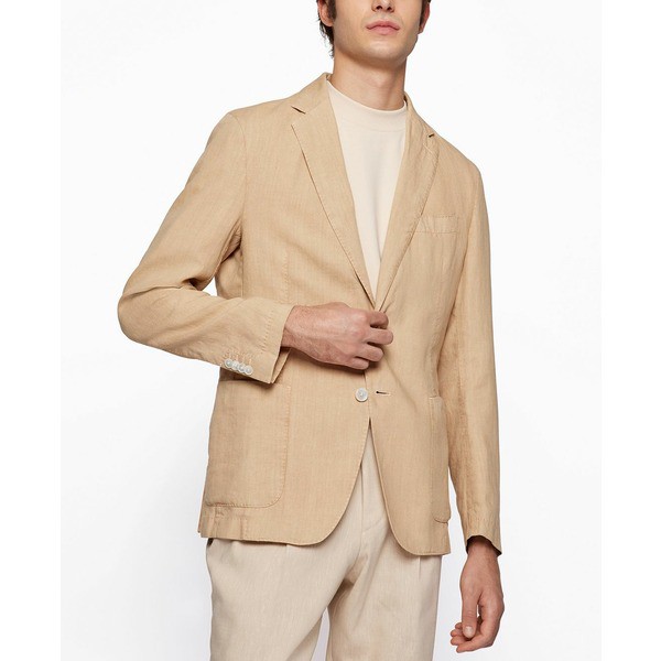 ヒューゴボス メンズ ジャケット＆ブルゾン アウター BOSS Men's Slim-Fit Jacket Medium Beige