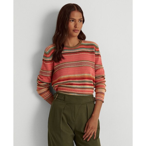 ラルフローレン レディース ニット&セーター アウター Petite Striped Cotton-Blend Sweater Multi