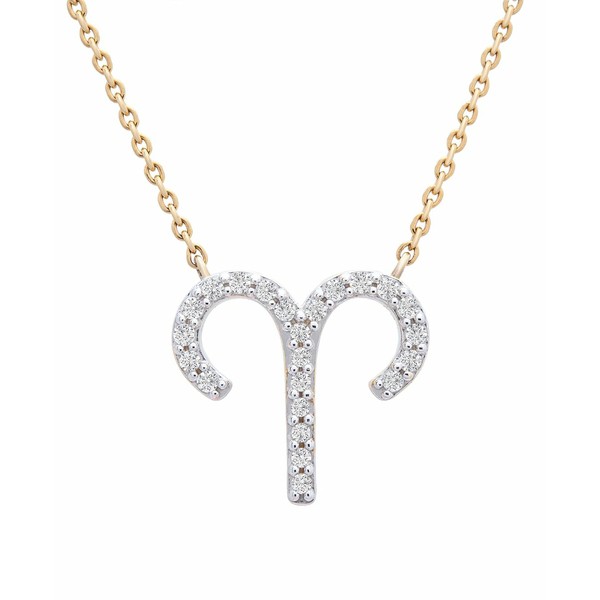 ラップド レディース ネックレス・チョーカー・ペンダントトップ アクセサリー Diamond Zodiac Pendant Necklace (1/10 ct. t.w.) in 14