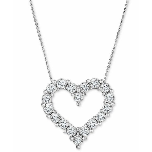 トゥルーミラクル レディース ネックレス・チョーカー・ペンダントトップ アクセサリー Diamond Heart Pendant in 10k White Gold (1/2 c