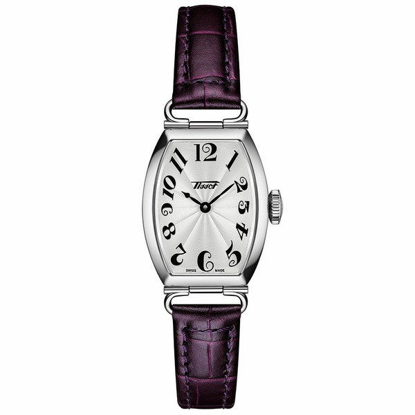 ティソット レディース 腕時計 アクセサリー Women's Swiss Heritage Porto Purple Leather Strap Watch 22x30mm Silver