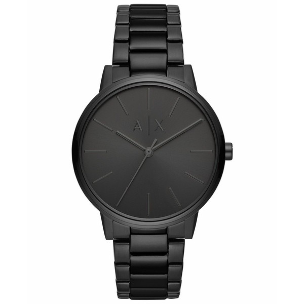 アルマーニ メンズ 腕時計 アクセサリー Men's Cayde Black Stainless Steel Bracelet Watch 42mm Black