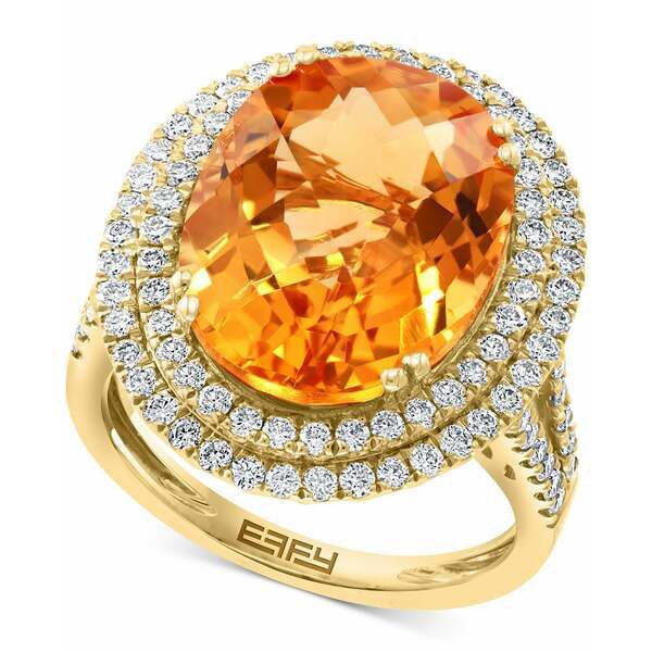 エフィー コレクション レディース リング アクセサリー EFFY® Citrine (9-1/3 ct. t.w.) & Diamond (1 ct. t.w.) Halo Ring in 14k