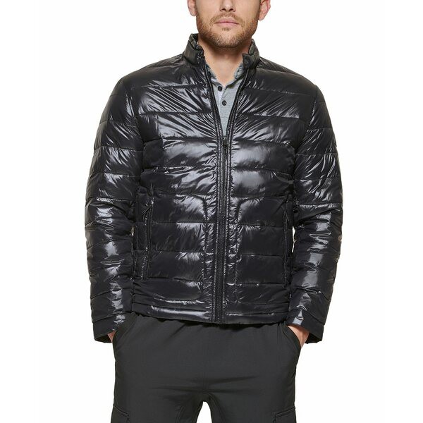 ダナ キャラン ニューヨーク メンズ ジャケット＆ブルゾン アウター Men's Racer Packable Puffer Jacket Black