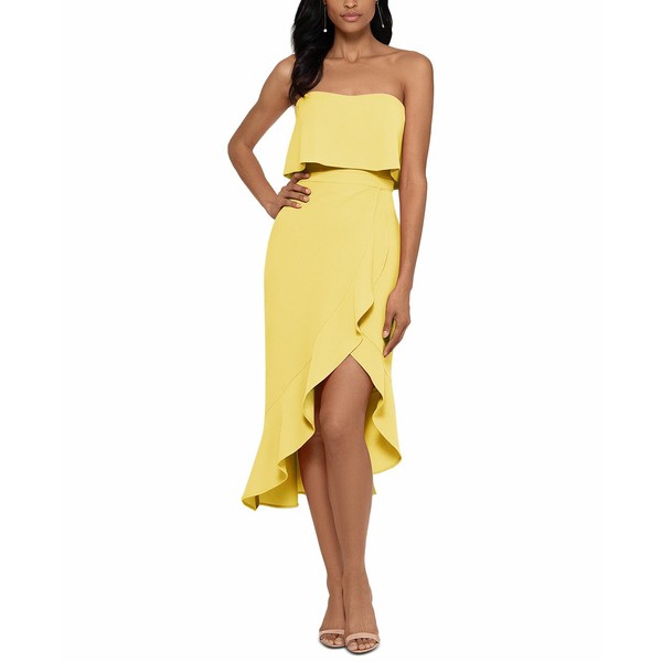 エスケープ レディース ワンピース トップス Petite Ruffled High-Low Dress Lemon